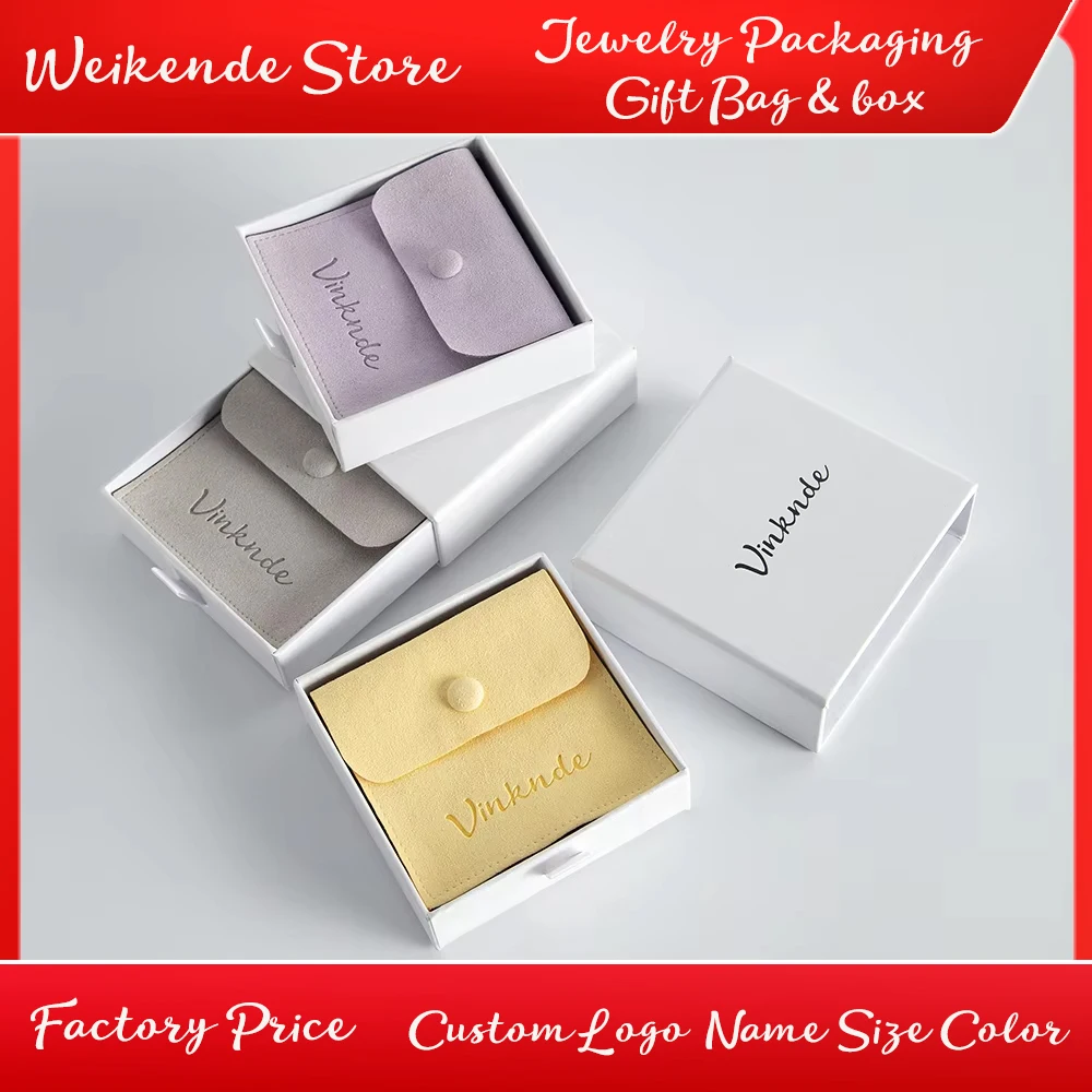 Custom Logo White Sliding Drawer Jewelry Packaging Box DIY Microfiber Velvet Suede Button Snap Gift Bags Earring Product Pouches
Custom Logo White Sliding Drawer Jewelry Packaging Box DIY Microfiber Velvet Suede Button Snap Gift Bags Earring Product Pouches