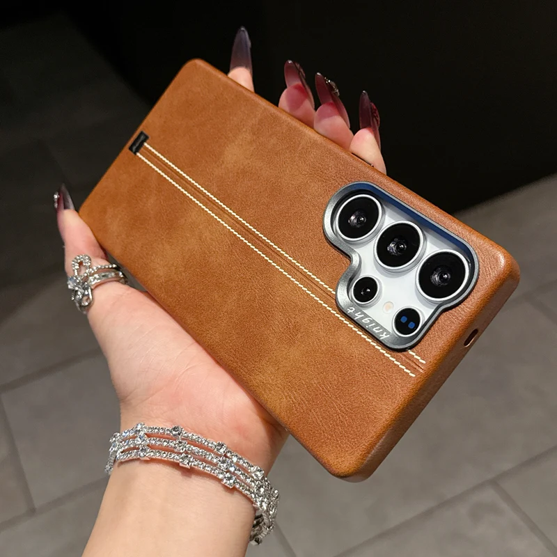 Retro PU Leather Texture Magnetic Phone Case For Samsung Galaxy S25 Ultra S24 S23 Metal Lens Wireless Charging Armor Cover
Retro PU Leather Texture Magnetic Phone Case For Samsung Galaxy S25 Ultra S24 S23 Metal Lens Wireless Charging Armor Cover