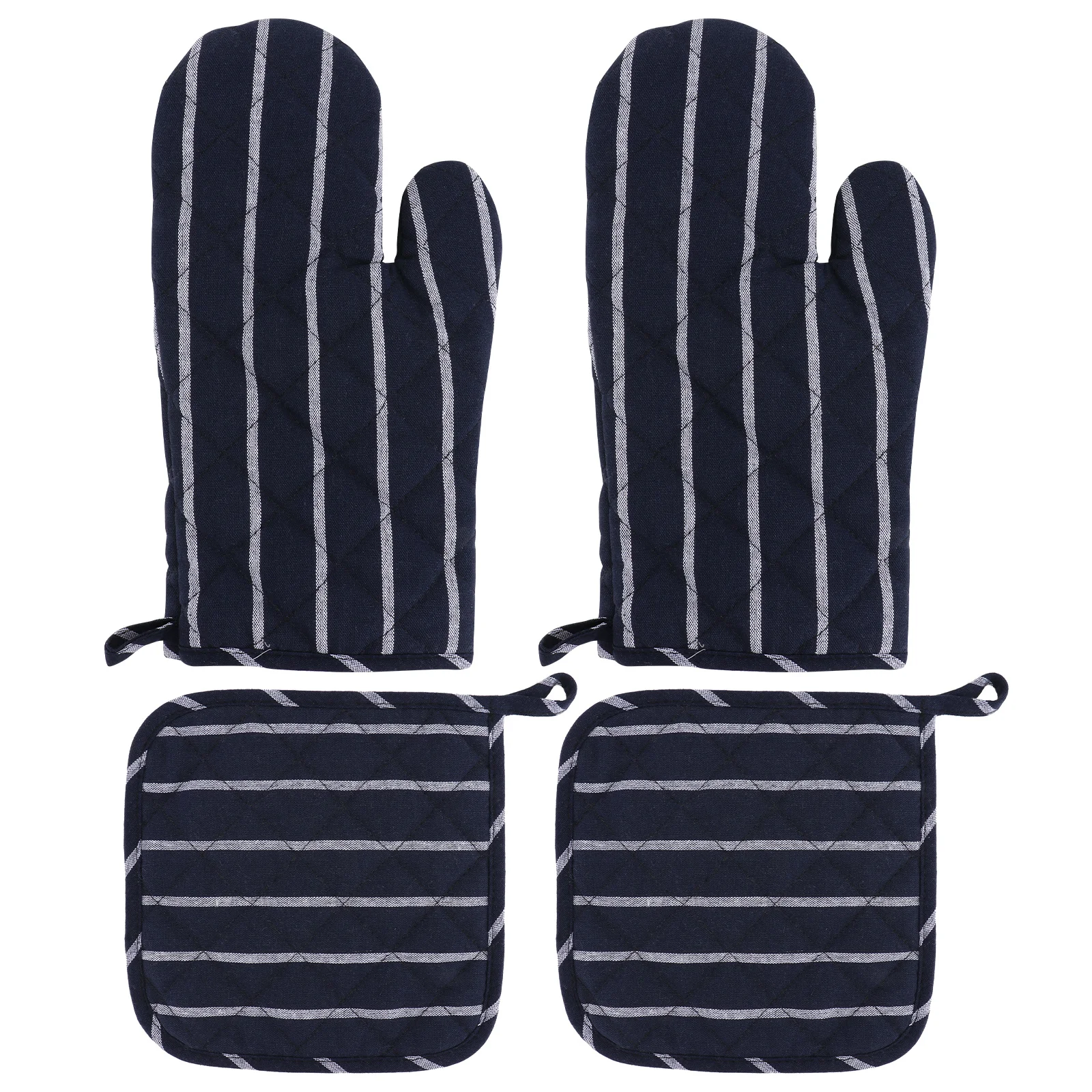 2Set Dark Blue Stripes Oven Mitt and Pot Holder Generously Sized Well Padded Oven Mitt and Pot Holder Set Kitchen Accessories
2Set Dark Blue Stripes Oven Mitt and Pot Holder Generously Sized Well Padded Oven Mitt and Pot Holder Set Kitchen Accessories