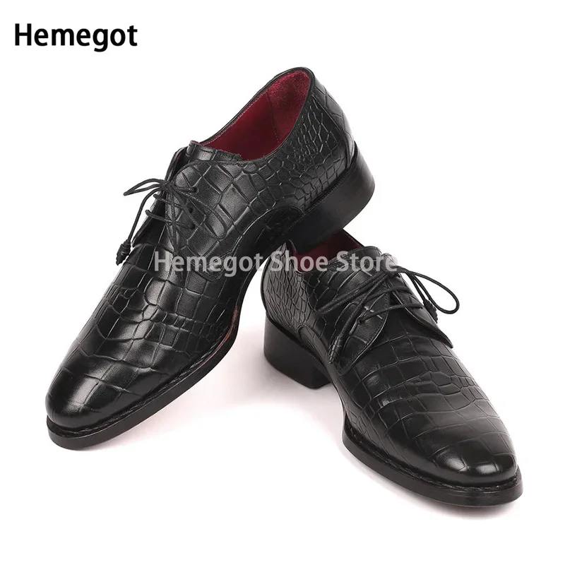 Black Crocodile Embossed Dress Shoes for Men Genuine Leather Pointed Toe Lace Up Handmake Wedding Office Business Shoes Males
Black Crocodile Embossed Dress Shoes for Men Genuine Leather Pointed Toe Lace Up Handmake Wedding Office Business Shoes Males