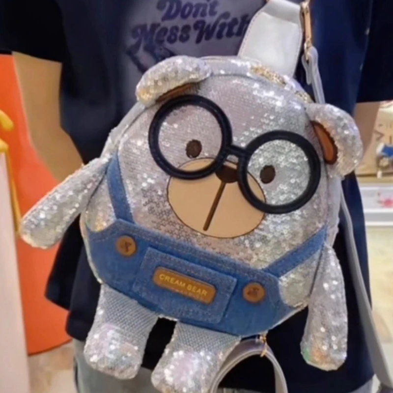 Cream Bear Official Genuine 2025 Summer New Shoulder Saddle Backpack Round Pie Bag Multi-purpose Cartoon Cute Sequin Sparkle Bag
Cream Bear Official Genuine 2025 Summer New Shoulder Saddle Backpack Round Pie Bag Multi-purpose Cartoon Cute Sequin Sparkle Bag
