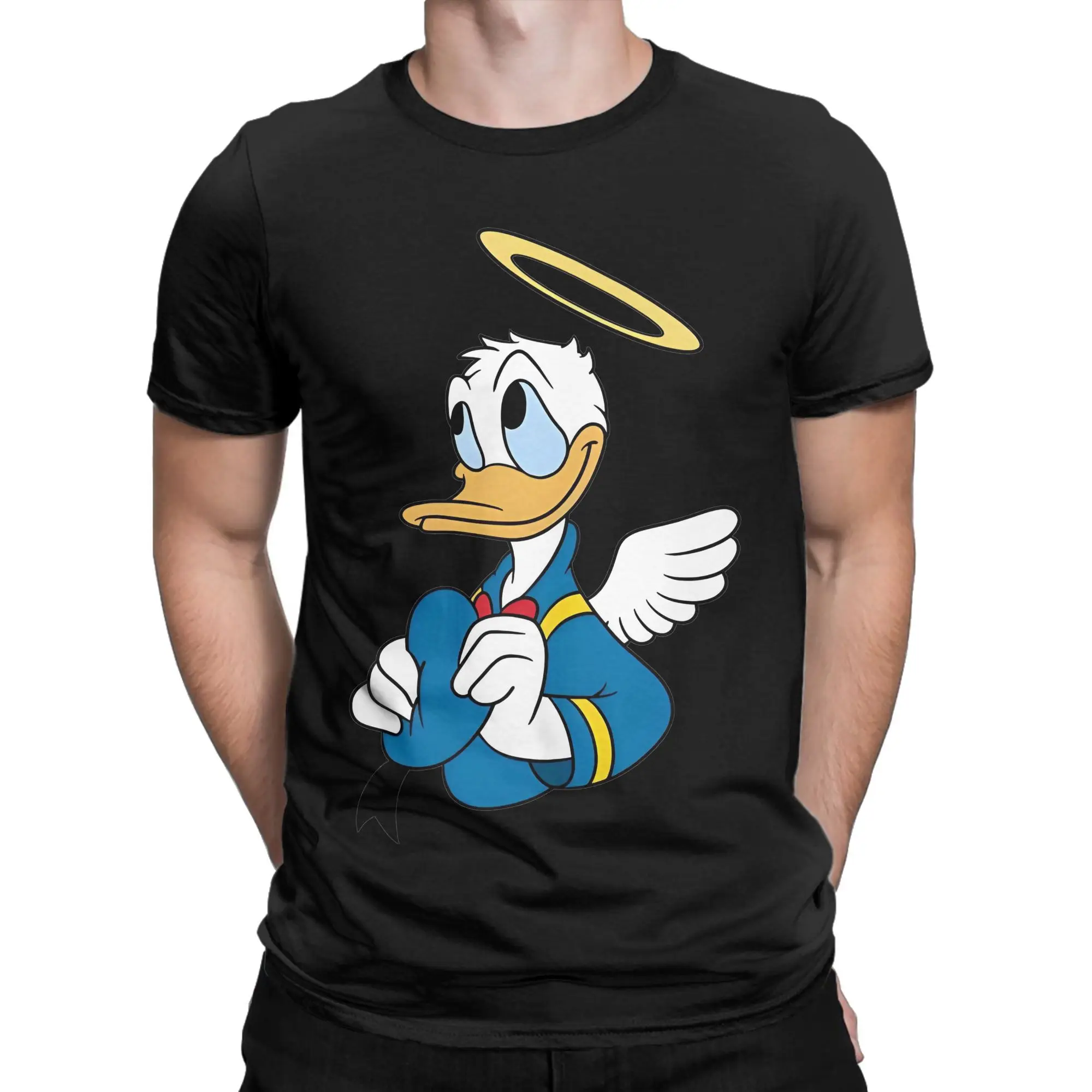 Men T-Shirt Angel Donald Duck Humorous Cotton Tee Shirt Short Sleeve T Shirts Crew Neck Tops Adult
Men T-Shirt Angel Donald Duck Humorous Cotton Tee Shirt Short Sleeve T Shirts Crew Neck Tops Adult