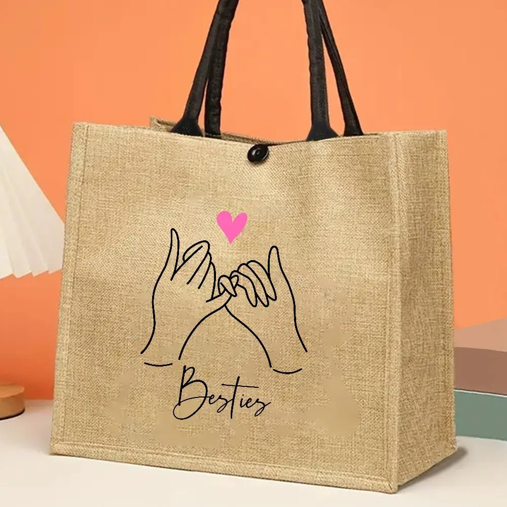 Bestie Tote Bag Friend Gift Hand Printed Handbag Large Capacity Trendy Simple Style Durable Bags for Outdoor Picnic Traveling
Bestie Tote Bag Friend Gift Hand Printed Handbag Large Capacity Trendy Simple Style Durable Bags for Outdoor Picnic Traveling