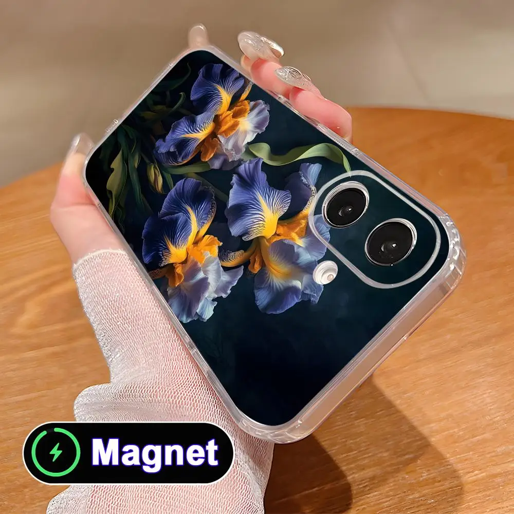 Aesthetic Iris Flower Phone Case for iPhone 17 16 15 14 13 12 11 Air Pro Max Plus Mini Soft TPU Clear Magnet Cover
Aesthetic Iris Flower Phone Case for iPhone 17 16 15 14 13 12 11 Air Pro Max Plus Mini Soft TPU Clear Magnet Cover