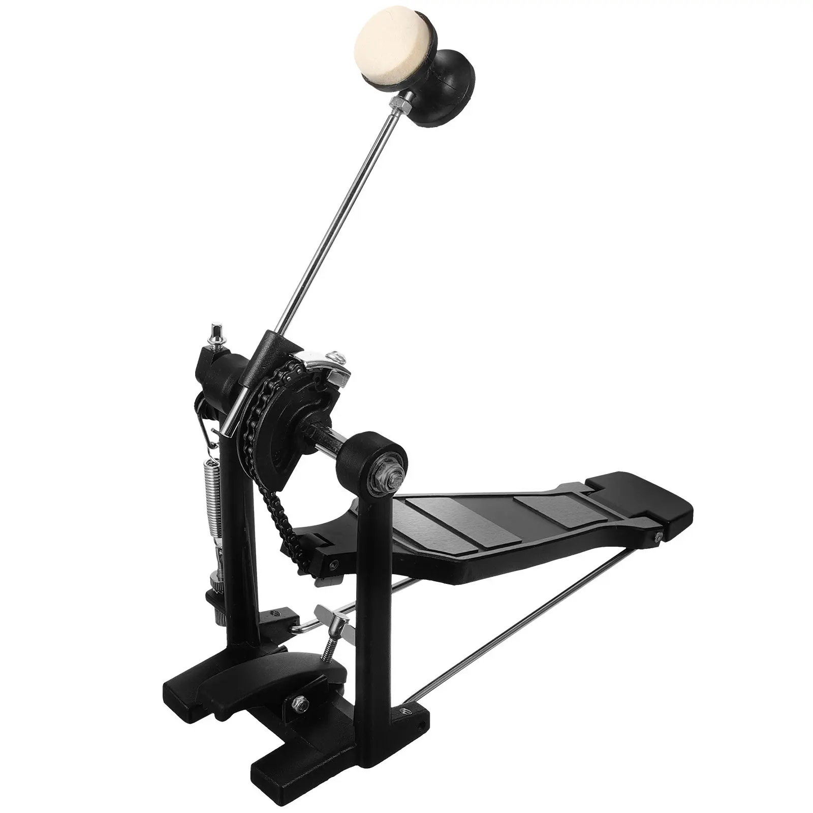 Bass Drum Pedal Alloy Metal Thick Chain Extended Pedal Widened Base Plate Adjustable Spring Jazz Electronic Drum Set Accessory