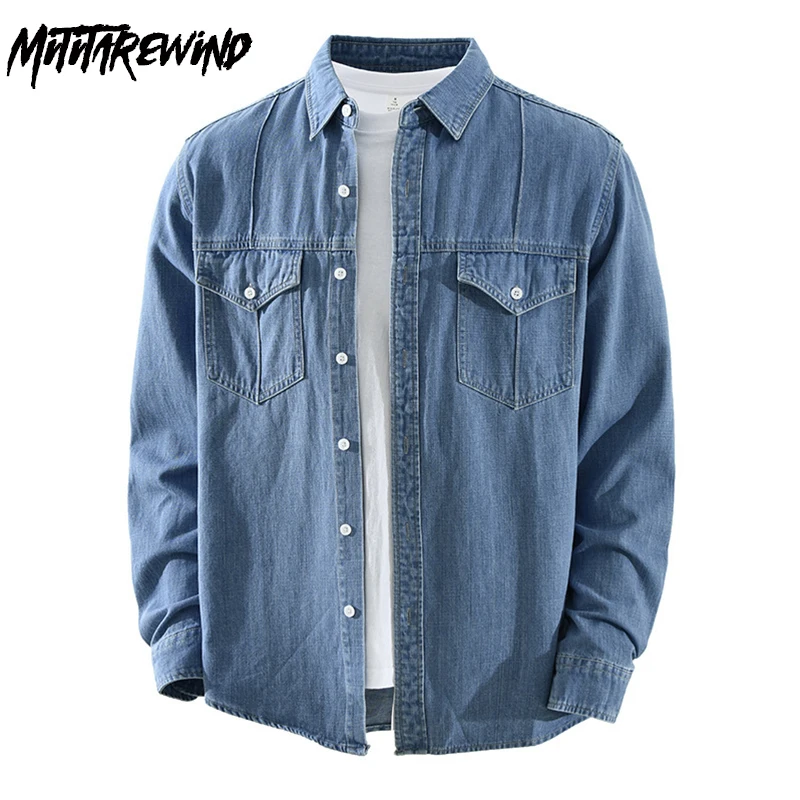 American Vintage Denin Shirt Men Spring New Long Sleeve Jeans Shirt Male Cotton Lapel Double Pocket Casual Shirts Streetwear Men
American Vintage Denin Shirt Men Spring New Long Sleeve Jeans Shirt Male Cotton Lapel Double Pocket Casual Shirts Streetwear Men