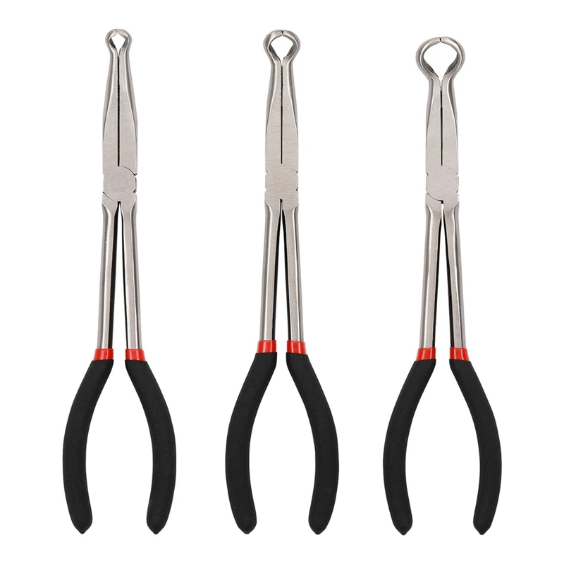 3Pcs 11 Inch Hose Gripper Plier Set Hose Pliers Automotive 6Mm,13Mm,18Mm Dia,Offset Spark Plug Boot Removal Pliers Serrated Jaws
3Pcs 11 Inch Hose Gripper Plier Set Hose Pliers Automotive 6Mm,13Mm,18Mm Dia,Offset Spark Plug Boot Removal Pliers Serrated Jaws