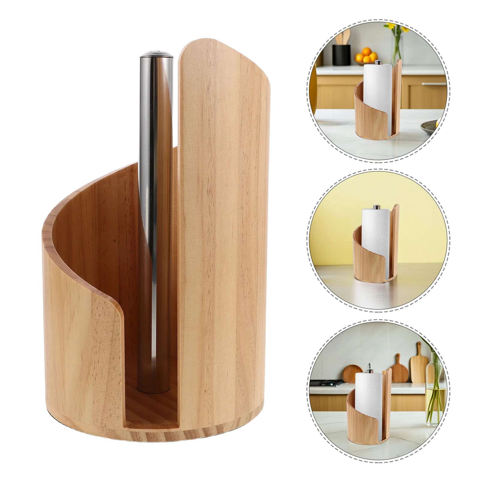 Wooden Paper Towel Holder Countertop Brown Wood Base Metal Post Anti-Slip Roll Organizer For Kitchen Bathroom Living Room
Wooden Paper Towel Holder Countertop Brown Wood Base Metal Post Anti-Slip Roll Organizer For Kitchen Bathroom Living Room