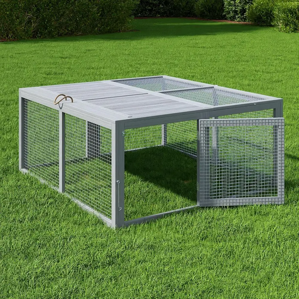Chicken Coop Run Rabbit Hutch, Portable Wooden Cage for Small Animals, Poultry Pet Cage, Outdoor, Indoor, No Assembly, Grey
Chicken Coop Run Rabbit Hutch, Portable Wooden Cage for Small Animals, Poultry Pet Cage, Outdoor, Indoor, No Assembly, Grey