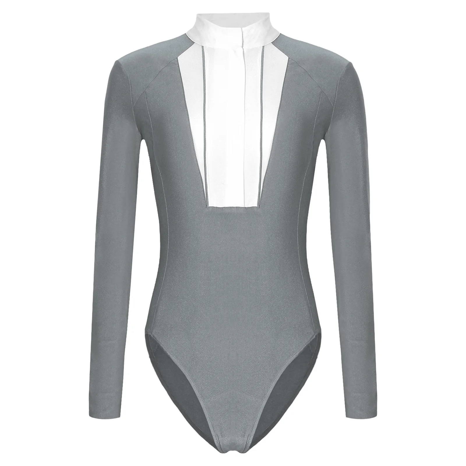 Womens Tuxedo Leotard Rompers Equestrian Riding Horse Bodysuit Mock Neck Pleated Long Sleeve Buttoned Crotch Slim Fit Jumpsuit
Womens Tuxedo Leotard Rompers Equestrian Riding Horse Bodysuit Mock Neck Pleated Long Sleeve Buttoned Crotch Slim Fit Jumpsuit