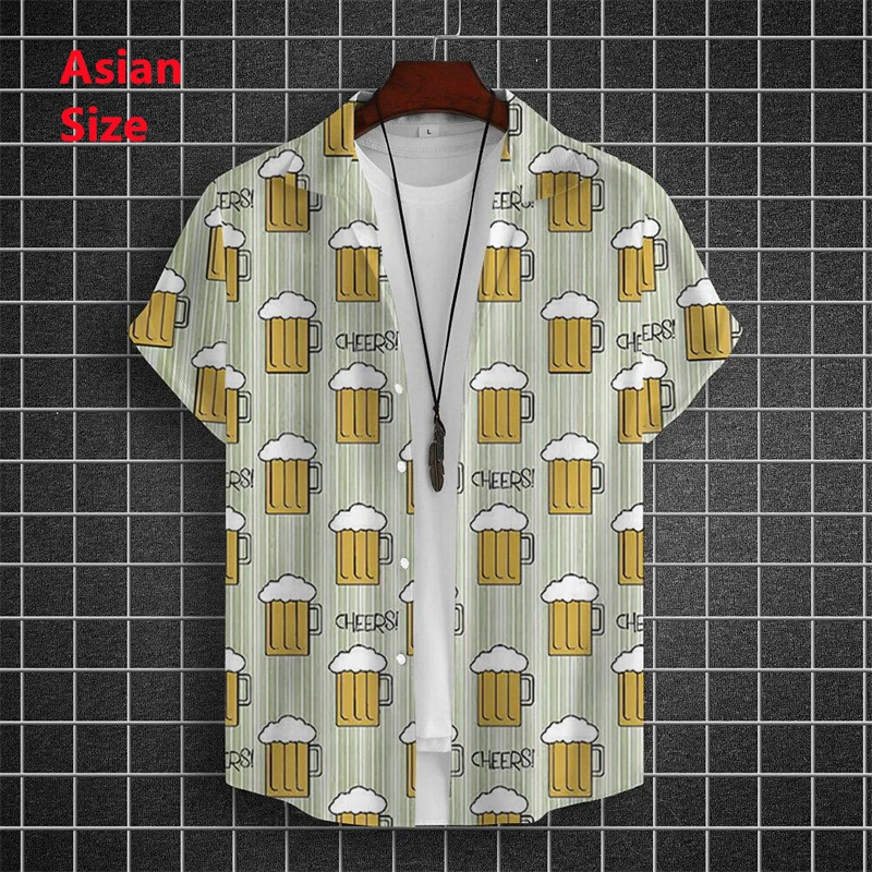 Hawaiian Mens Shirts 3d Beer Printed Short Sleeve Shirts Beer Party Shirt Tees Summer Casual Tops Loose Oversized Men Clothing
Hawaiian Mens Shirts 3d Beer Printed Short Sleeve Shirts Beer Party Shirt Tees Summer Casual Tops Loose Oversized Men Clothing