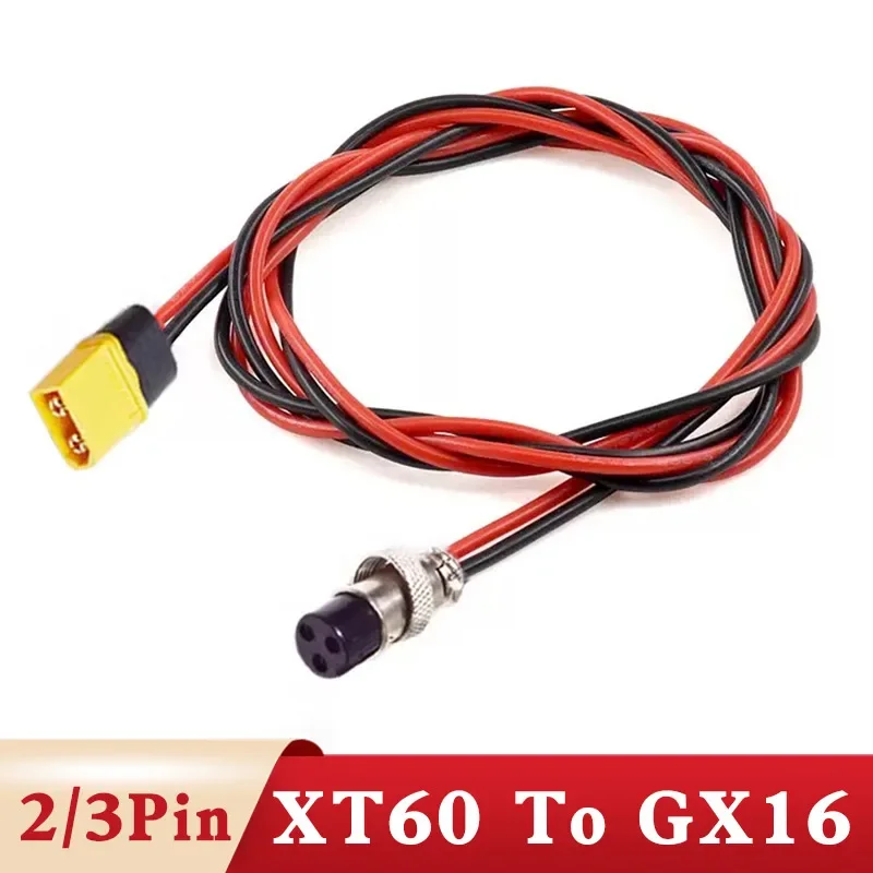 XT60 To GX16 2/3 Pin Aviation Plug Male To Female Power Cord 12AWG Electric Vehicle Battery Charging Power Output Cable 0.3-3M
XT60 To GX16 2/3 Pin Aviation Plug Male To Female Power Cord 12AWG Electric Vehicle Battery Charging Power Output Cable 0.3-3M