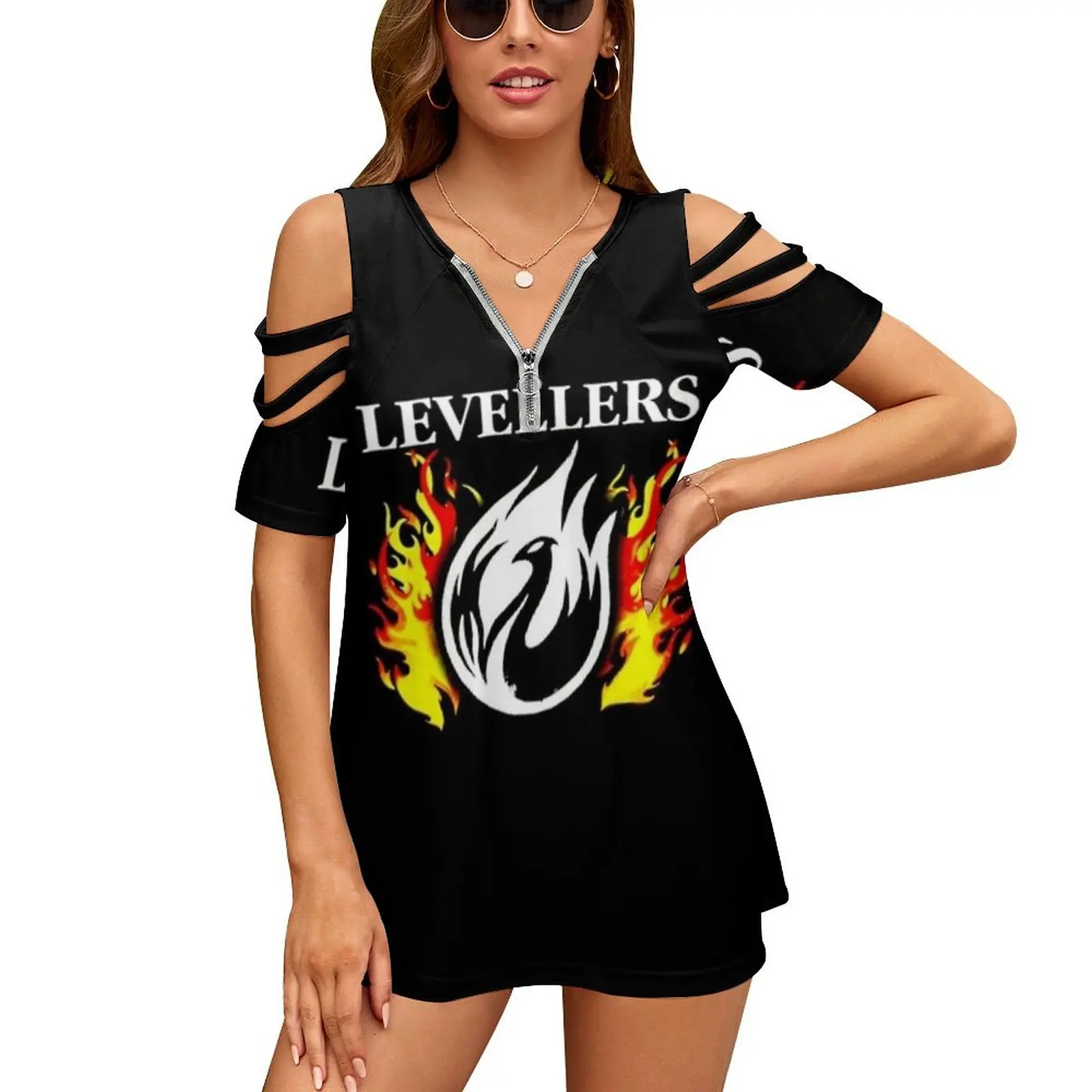 Levellers-World Tour 2020 2021, женская футболка, летняя модная футболка с v-образным вырезом и цветочным принтом на молнии, полый пуловер, женский топ
Levellers-World Tour 2020 2021, женская футболка, летняя модная футболка с v-образным вырезом и цветочным принтом на молнии, полый пуловер, женский топ
