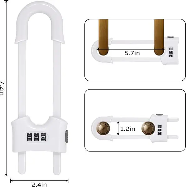 4 Pack Cabinet Locks with Combination U Shaped Sliding Cabinet Door Lock Child Proof Cupboard Locks
4 Pack Cabinet Locks with Combination U Shaped Sliding Cabinet Door Lock Child Proof Cupboard Locks