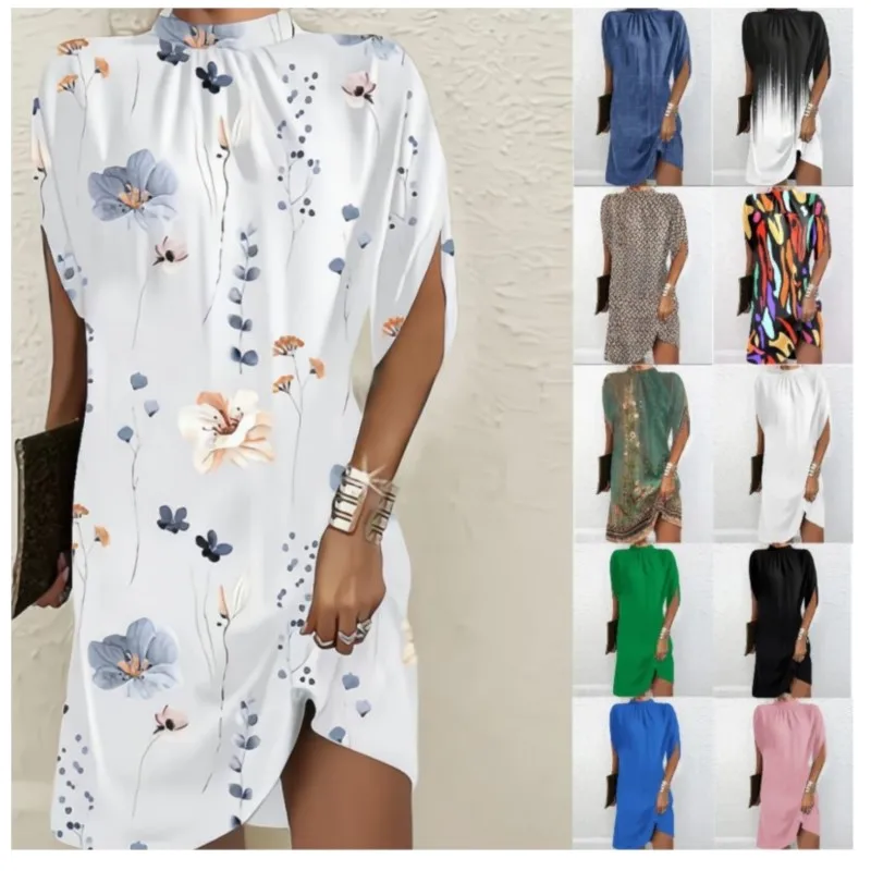 Women's Clothing Round Neck Loose Bat Sleeve Round Neck Dress Polyester Vetement Femme Tendance Robes Longues Ropa Para Mujer
Women's Clothing Round Neck Loose Bat Sleeve Round Neck Dress Polyester Vetement Femme Tendance Robes Longues Ropa Para Mujer