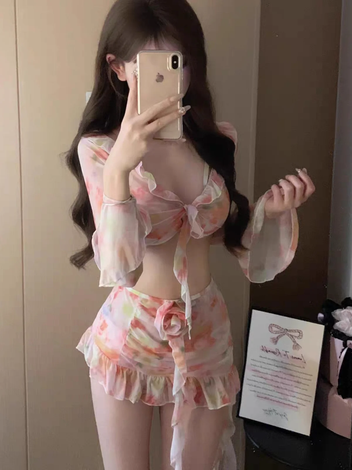 Women's Bikini Swimsuit Floral Print Gathered Small Chest Four-Piece Set Slimming Conservative 2024 New Thermal Spring Swimwear
Women's Bikini Swimsuit Floral Print Gathered Small Chest Four-Piece Set Slimming Conservative 2024 New Thermal Spring Swimwear