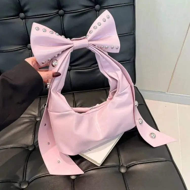 Bloom Fairy Core Aesthetic Pink Bow Shoulder Bags For Women Versatile Rivet Pu Leather Y2k Handbag Hot Girls Underarm Bag 2025
Bloom Fairy Core Aesthetic Pink Bow Shoulder Bags For Women Versatile Rivet Pu Leather Y2k Handbag Hot Girls Underarm Bag 2025