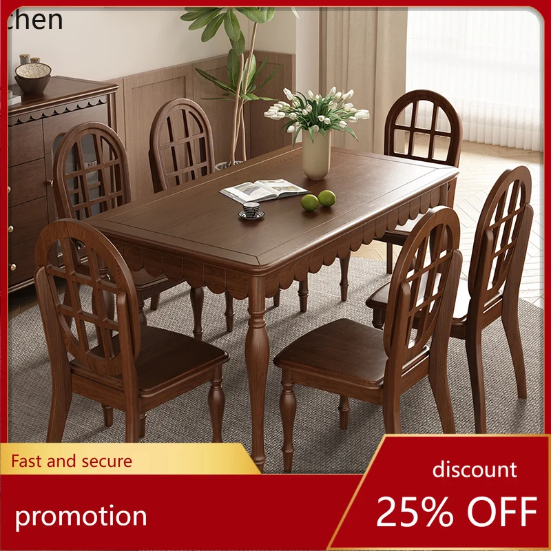 HXL solid wood rectangular dining table Home restaurant Light luxury dining table combination Leather soft bag chair
HXL solid wood rectangular dining table Home restaurant Light luxury dining table combination Leather soft bag chair