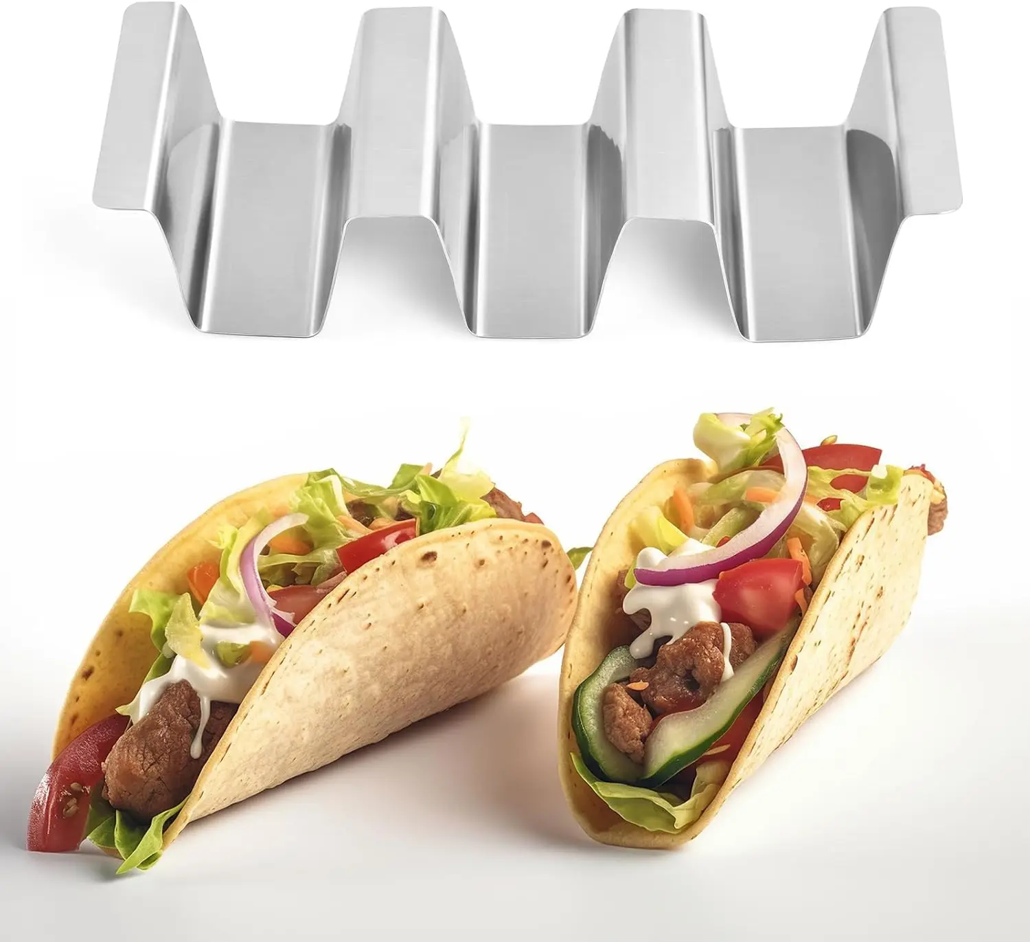 Stainless Taco Holders Set of 4 for 3 Tacos, Dishwasher Safe Street Taco Stands
Stainless Taco Holders Set of 4 for 3 Tacos, Dishwasher Safe Street Taco Stands