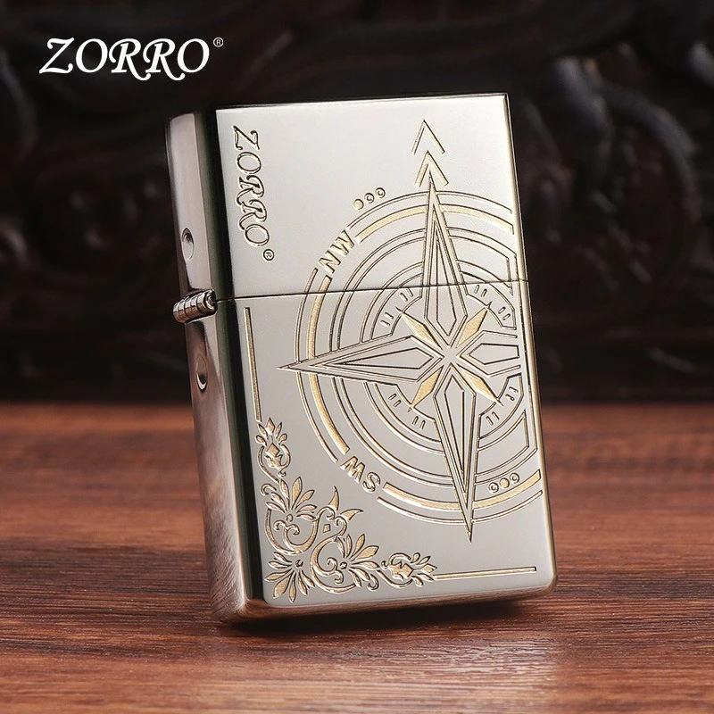 ZORRO новая белая никелевая зажигалка с гравировкой, компас, ветрозащитная креативная персонализированная зажигалка, аксессуары для дыма, подарок, гаджет зажигания
ZORRO новая белая никелевая зажигалка с гравировкой, компас, ветрозащитная креативная персонализированная зажигалка, аксессуары для дыма, подарок, гаджет зажигания