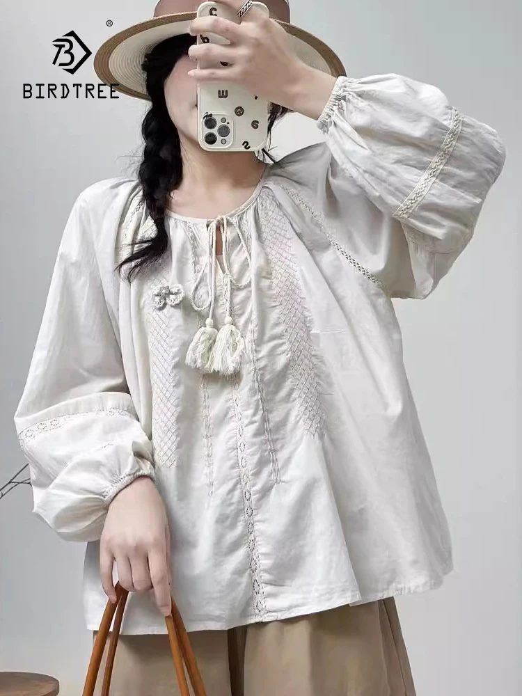 New 2025 Autumn Cotton Long Sleeve Shirt, Women O Neck Embroidery Lace-up, Mori Girl Retro Sweet Chic Loose Doll Blouse T57085CC
New 2025 Autumn Cotton Long Sleeve Shirt, Women O Neck Embroidery Lace-up, Mori Girl Retro Sweet Chic Loose Doll Blouse T57085CC