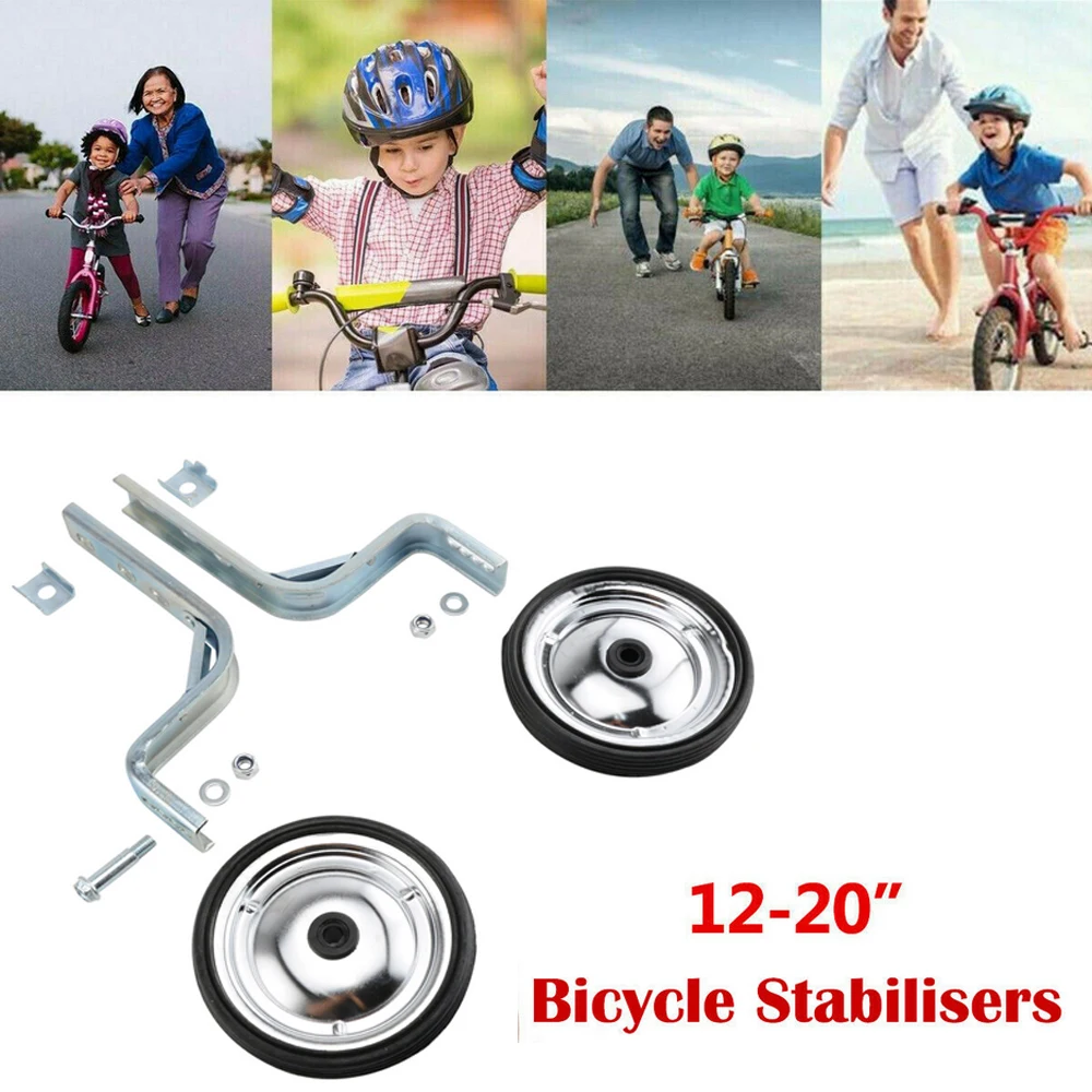 Heavy Duty Bicycle Training Wheels Set Adjustable for 12/14/16/18/20inch Kids Silver Black Metal Rubber Toddler Bike
Heavy Duty Bicycle Training Wheels Set Adjustable for 12/14/16/18/20inch Kids Silver Black Metal Rubber Toddler Bike