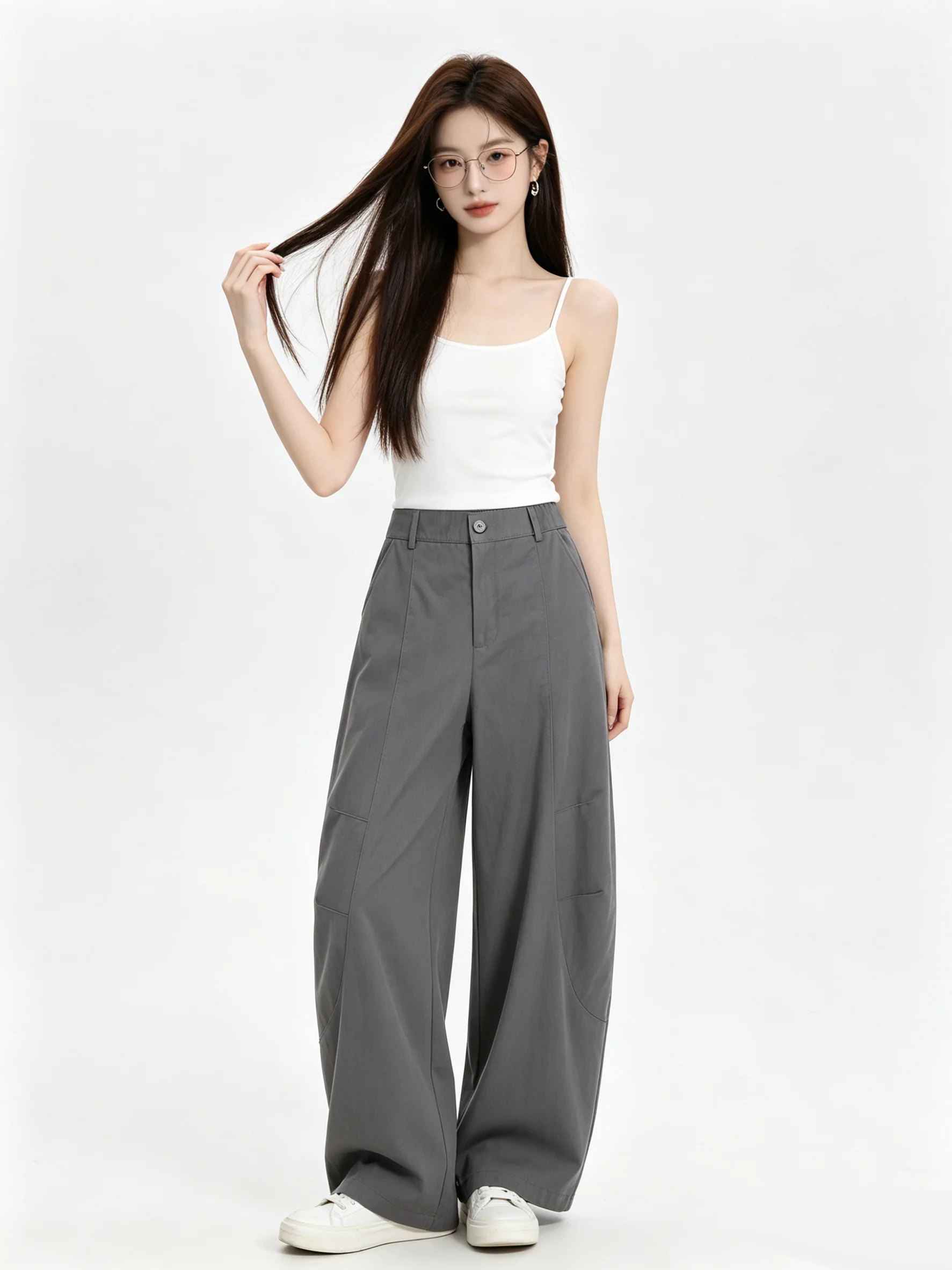 High Waist Wide Leg Soft Denim Pure Color Loose Fit Spring Casual Pants Korean Style Knife Trousers Slimming Effect
High Waist Wide Leg Soft Denim Pure Color Loose Fit Spring Casual Pants Korean Style Knife Trousers Slimming Effect