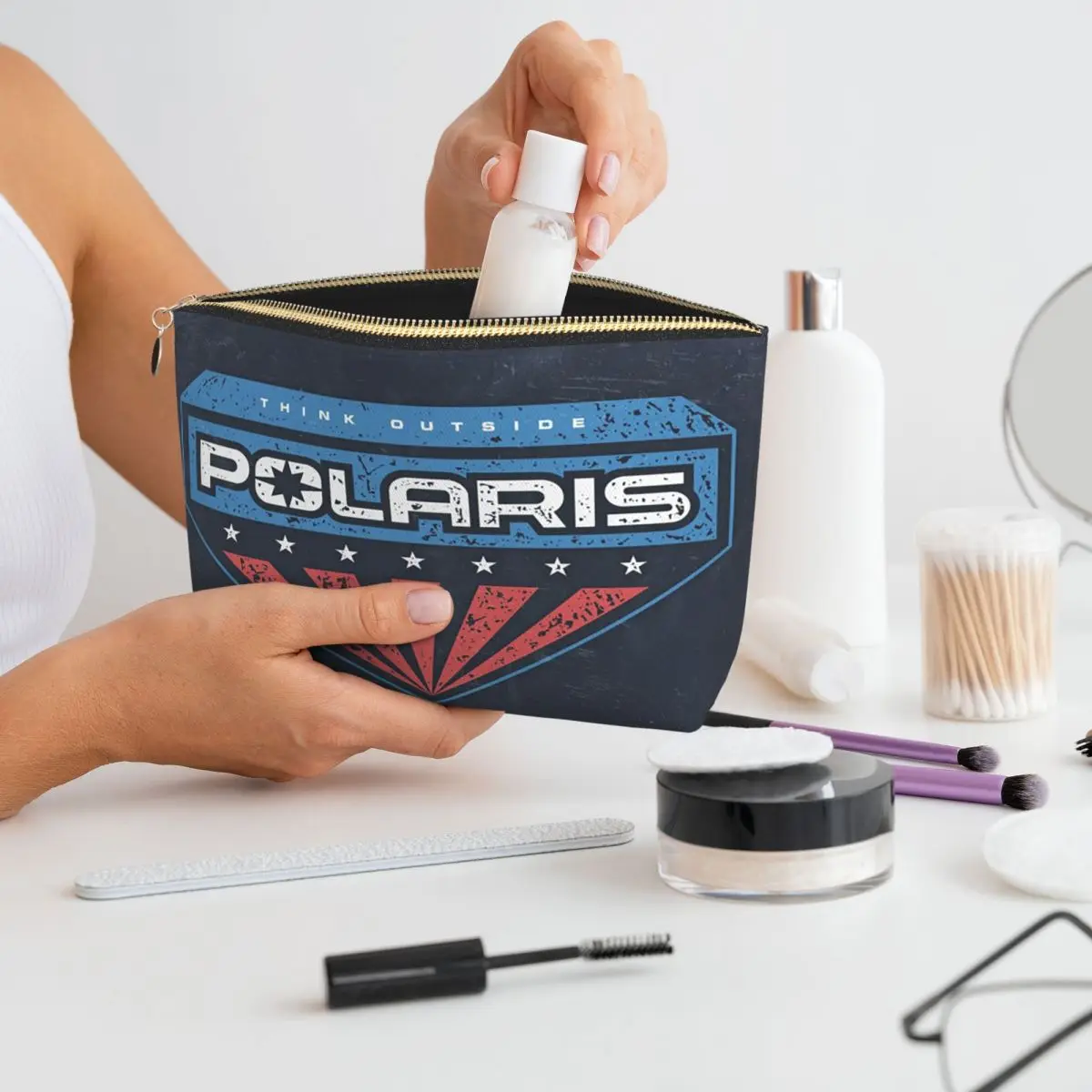 Polaris Design - American Badge Design Women Cosmetic Bags Travel Makeup Organizer Pouch Toiletry Storage Dopp Kit Box
Polaris Design - American Badge Design Women Cosmetic Bags Travel Makeup Organizer Pouch Toiletry Storage Dopp Kit Box