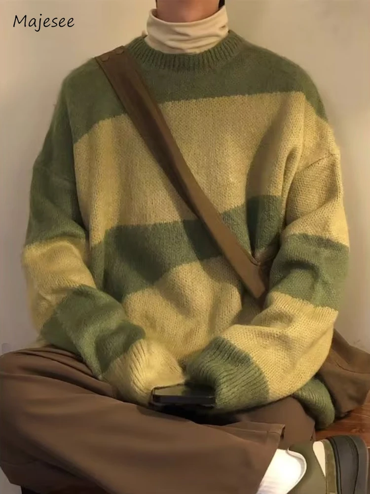Knitted Sweaters Men Winter Contrast Color Comfortable Slouchy American Style Streetwear Gentle Lounge Wear Daily Aesthetic 2023
Knitted Sweaters Men Winter Contrast Color Comfortable Slouchy American Style Streetwear Gentle Lounge Wear Daily Aesthetic 2023