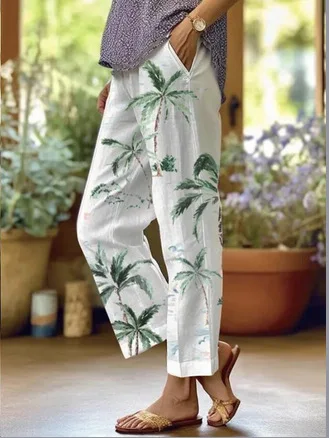 2025 Summer Women's New Flower Drawstring Trousers Flower Printed Trousers Boho Lace Women's Beach Vacation Style Women Trousers
2025 Summer Women's New Flower Drawstring Trousers Flower Printed Trousers Boho Lace Women's Beach Vacation Style Women Trousers