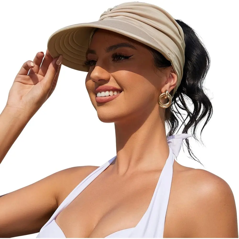 Wide Brim Sun Visor Hat with UPF 50+ UV Protection for Women - Ideal for Summer Beach Wear
Wide Brim Sun Visor Hat with UPF 50+ UV Protection for Women - Ideal for Summer Beach Wear
