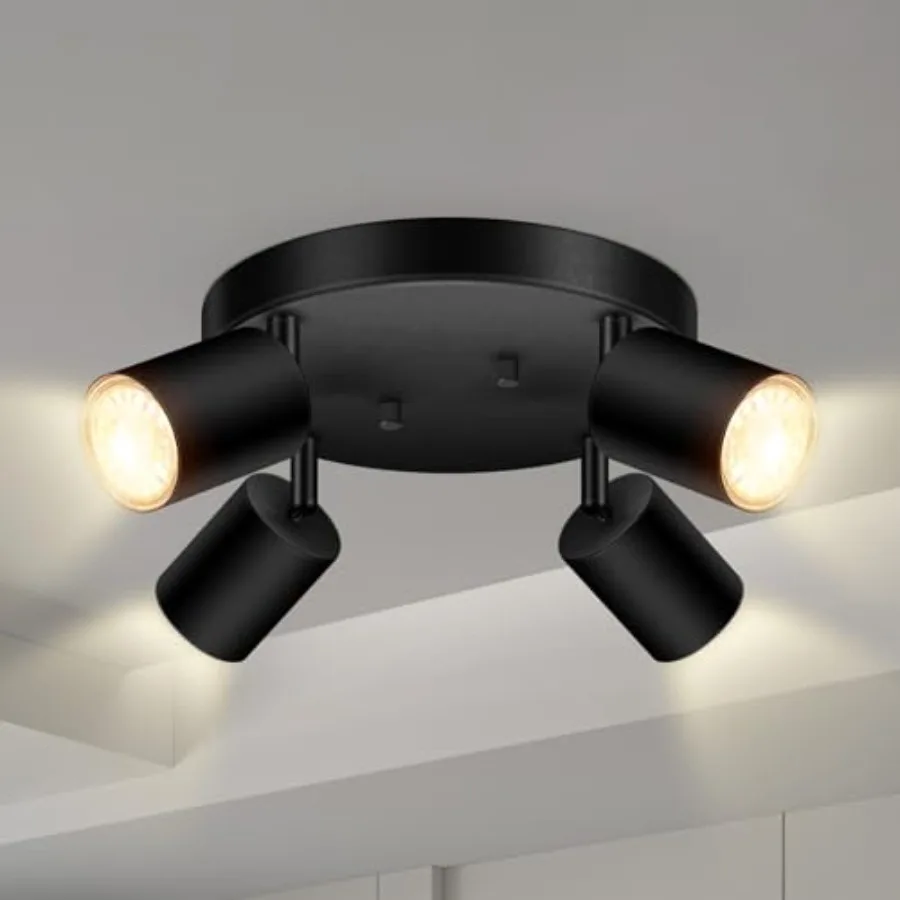 4 Light Track Lighting Fixtures Ceiling Matte Black Round Directional Ceiling Spotlight GU10 Flush Mount Track Fixture Adjustab
4 Light Track Lighting Fixtures Ceiling Matte Black Round Directional Ceiling Spotlight GU10 Flush Mount Track Fixture Adjustab