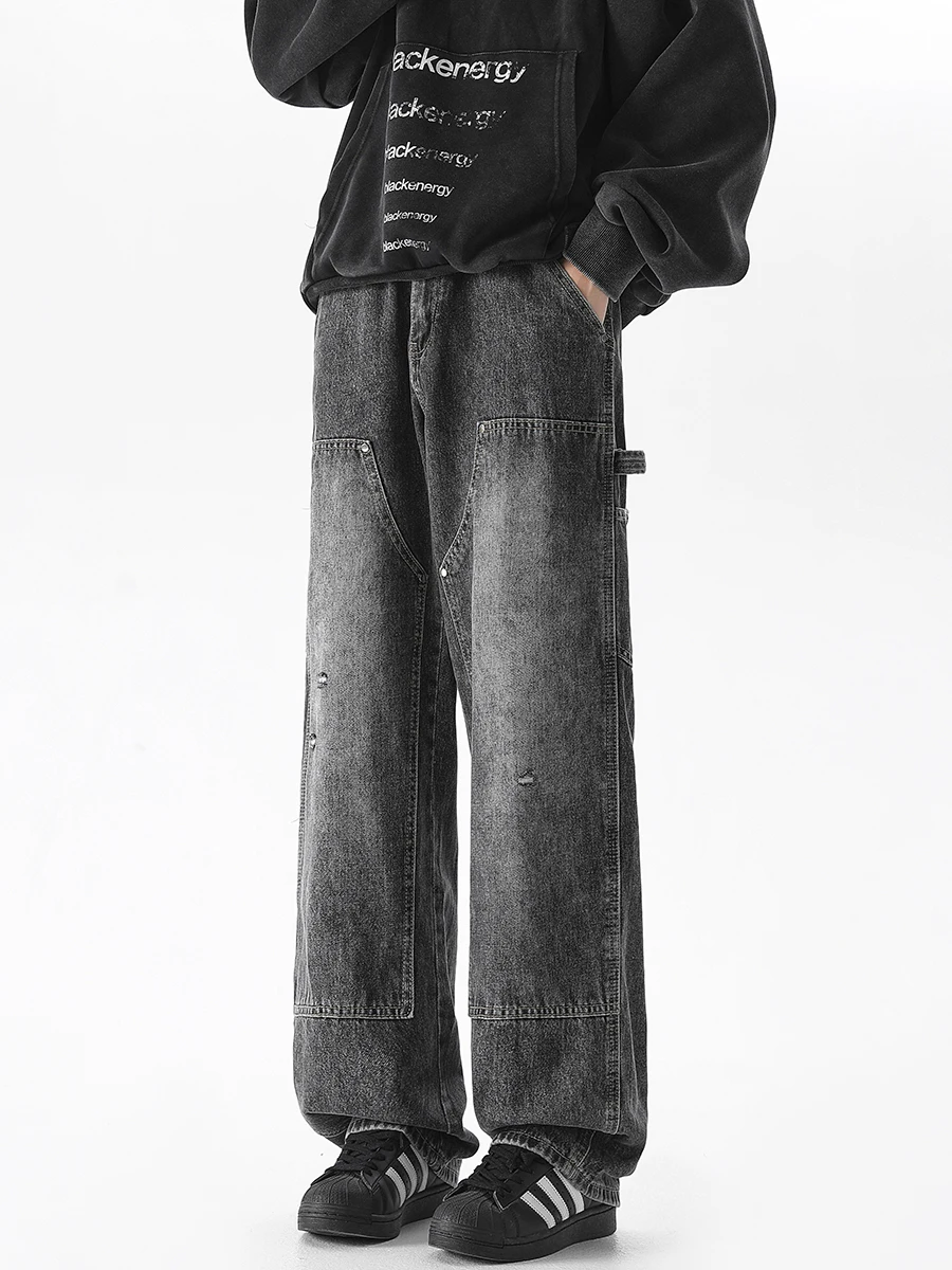 Мужские широкие джинсы в американском стиле ретро, повседневные свободные прямые длинные брюки High Street, молодежные всесезонные износостойкие брюки
Мужские широкие джинсы в американском стиле ретро, повседневные свободные прямые длинные брюки High Street, молодежные всесезонные износостойкие брюки