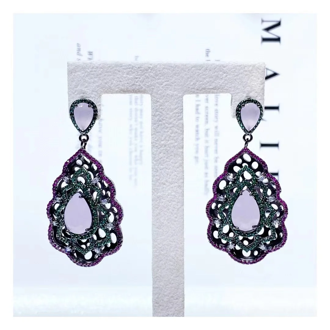 Fashion Jewelry Zircons Aesthetic Brazilian Hot Cubic Zirconia Crystal Big Dangle Drop Flower Party Earrings Customized Jewelry
Fashion Jewelry Zircons Aesthetic Brazilian Hot Cubic Zirconia Crystal Big Dangle Drop Flower Party Earrings Customized Jewelry