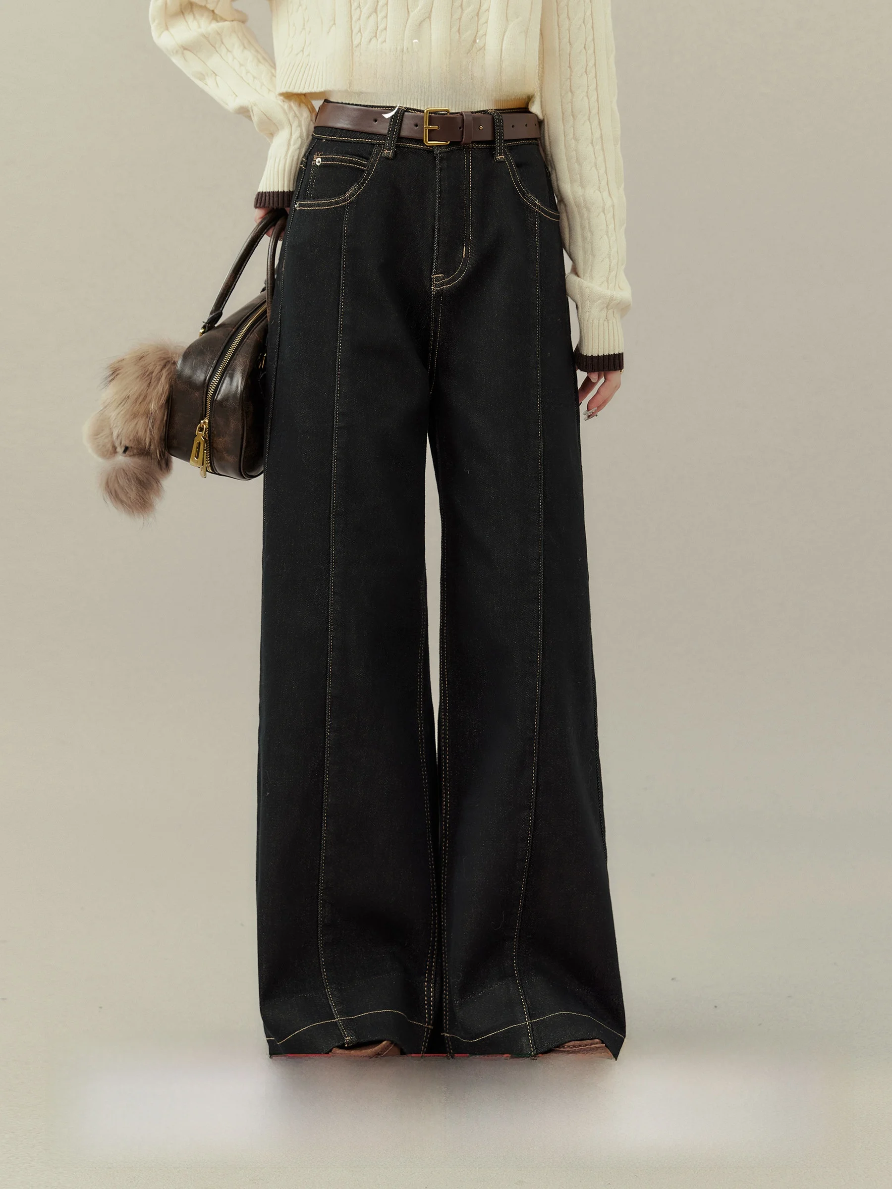 Свободные широкие джинсы с высокой талией, женские брюки прямого кроя, осенняя мода Ele Sle, декоративная строчка на молнии...
Свободные широкие джинсы с высокой талией, женские брюки прямого кроя, осенняя мода Ele Sle, декоративная строчка на молнии...