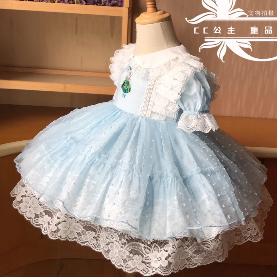 Baby GIrl Summer Cat Blue Mesh Lace Vintage Spanish Princess Ball gownDress for Girl Birthday Party
Baby GIrl Summer Cat Blue Mesh Lace Vintage Spanish Princess Ball gownDress for Girl Birthday Party