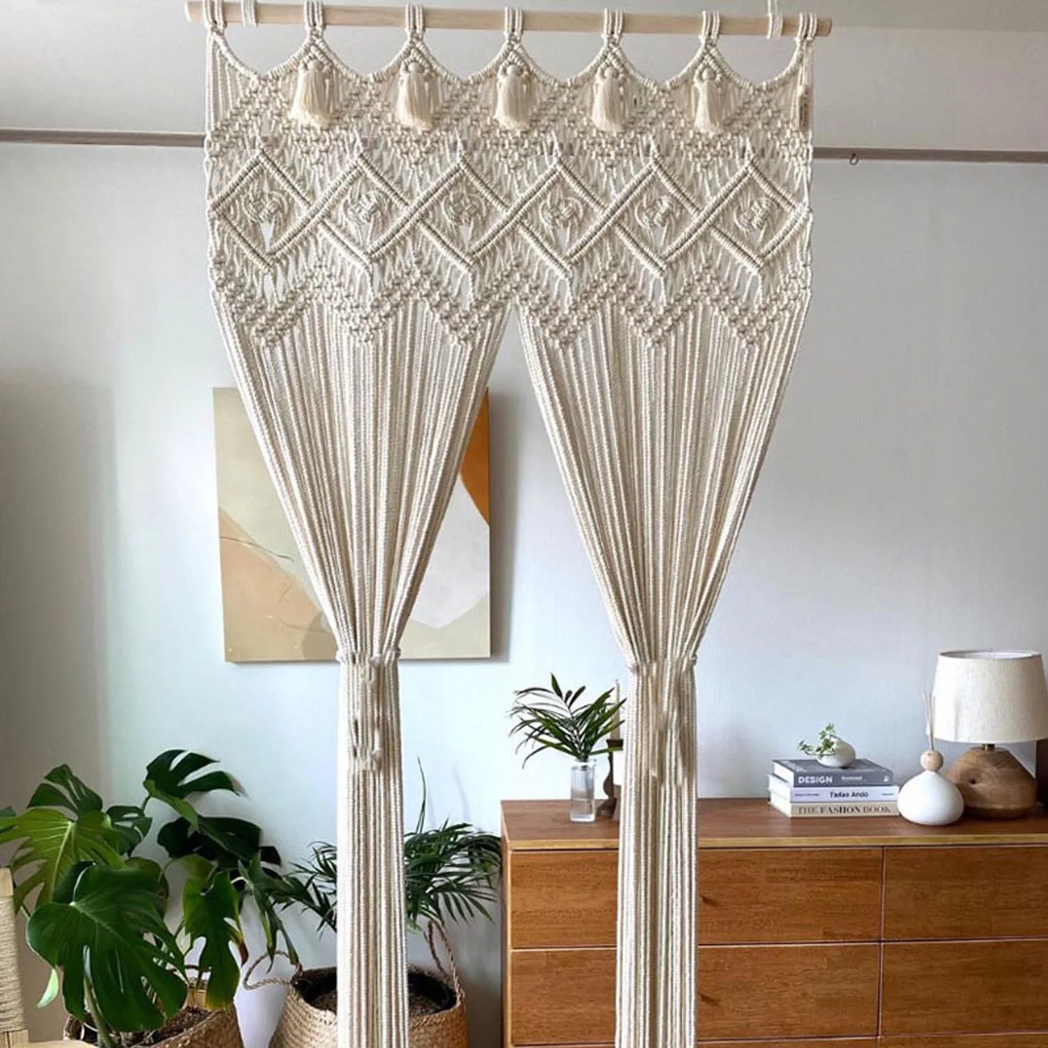 Nordic Style Handmade Rope Weaving Curtain Living Room Partition Door Curtain Entrance Background Decoration Tapestry
Nordic Style Handmade Rope Weaving Curtain Living Room Partition Door Curtain Entrance Background Decoration Tapestry