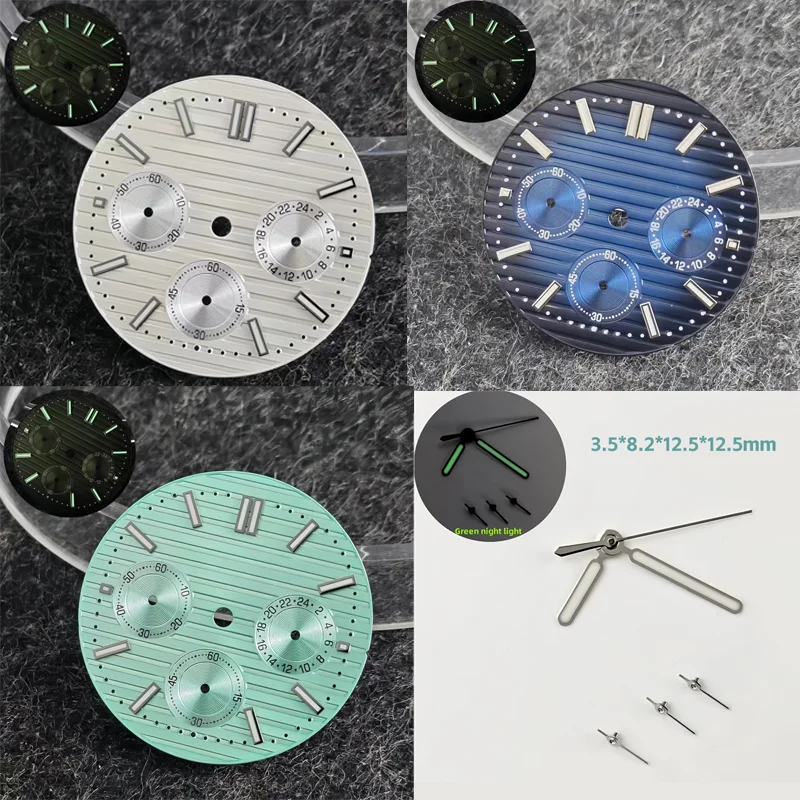 29.9mm VK63 dial S dial green luminous chronograph dial with 6 hands, suitable for quartz VK63 movement accessories
29.9mm VK63 dial S dial green luminous chronograph dial with 6 hands, suitable for quartz VK63 movement accessories