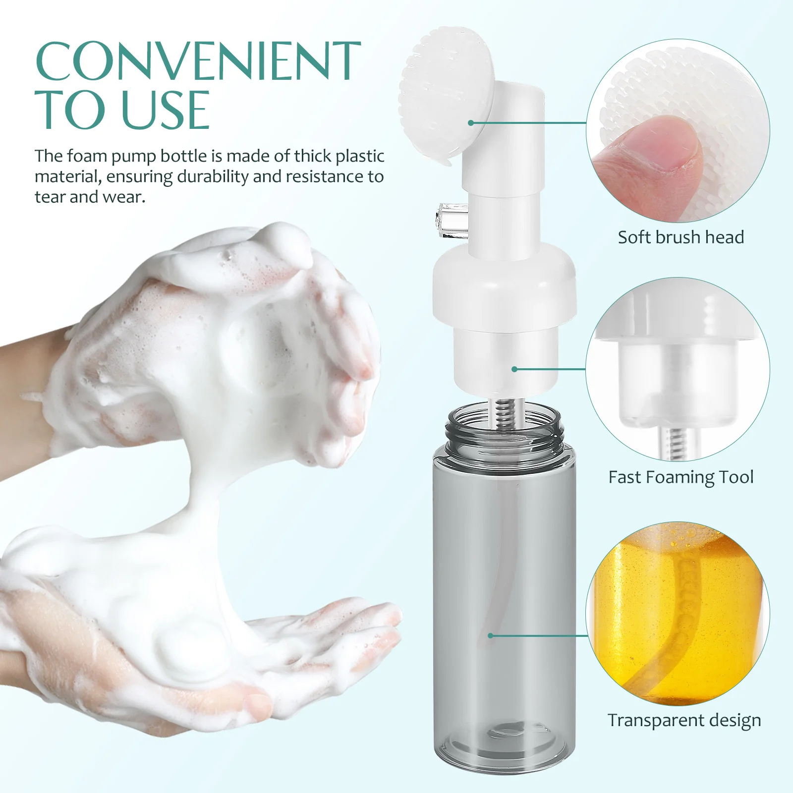 6Pcs Empty Foam Pump Bottles Transparent Travel Size Leak Proof for Cosmetics Skincare Shampoo Hand Soap Refillable Dispenser
6Pcs Empty Foam Pump Bottles Transparent Travel Size Leak Proof for Cosmetics Skincare Shampoo Hand Soap Refillable Dispenser