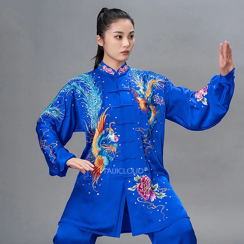 Premium Silk Double Phoenix Embroidery Tai Chi Costume - High-End Wushu Competition & Performance Uniform Set for Groups
Premium Silk Double Phoenix Embroidery Tai Chi Costume - High-End Wushu Competition & Performance Uniform Set for Groups