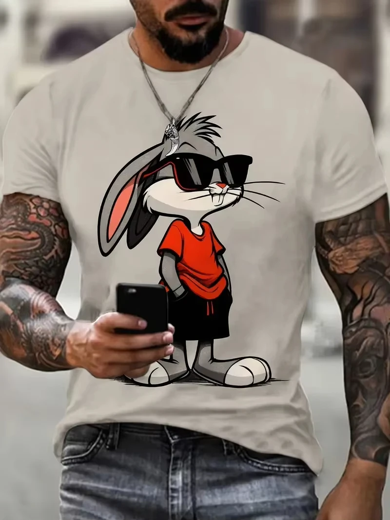Cartoon rabbit glasses T-shirt,machine washable not easy to get dirty, cartoon print, round neck casual sportswear couple outfit
Cartoon rabbit glasses T-shirt,machine washable not easy to get dirty, cartoon print, round neck casual sportswear couple outfit