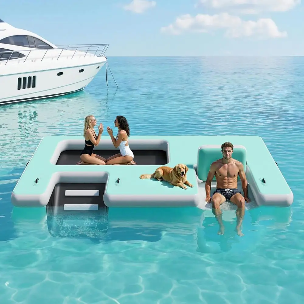 Portable Floating Dock, Anti-Slip 6-12ft Air Platform with Rope Ladder for Pool, Lake, Beach, and Ocean Use
Portable Floating Dock, Anti-Slip 6-12ft Air Platform with Rope Ladder for Pool, Lake, Beach, and Ocean Use