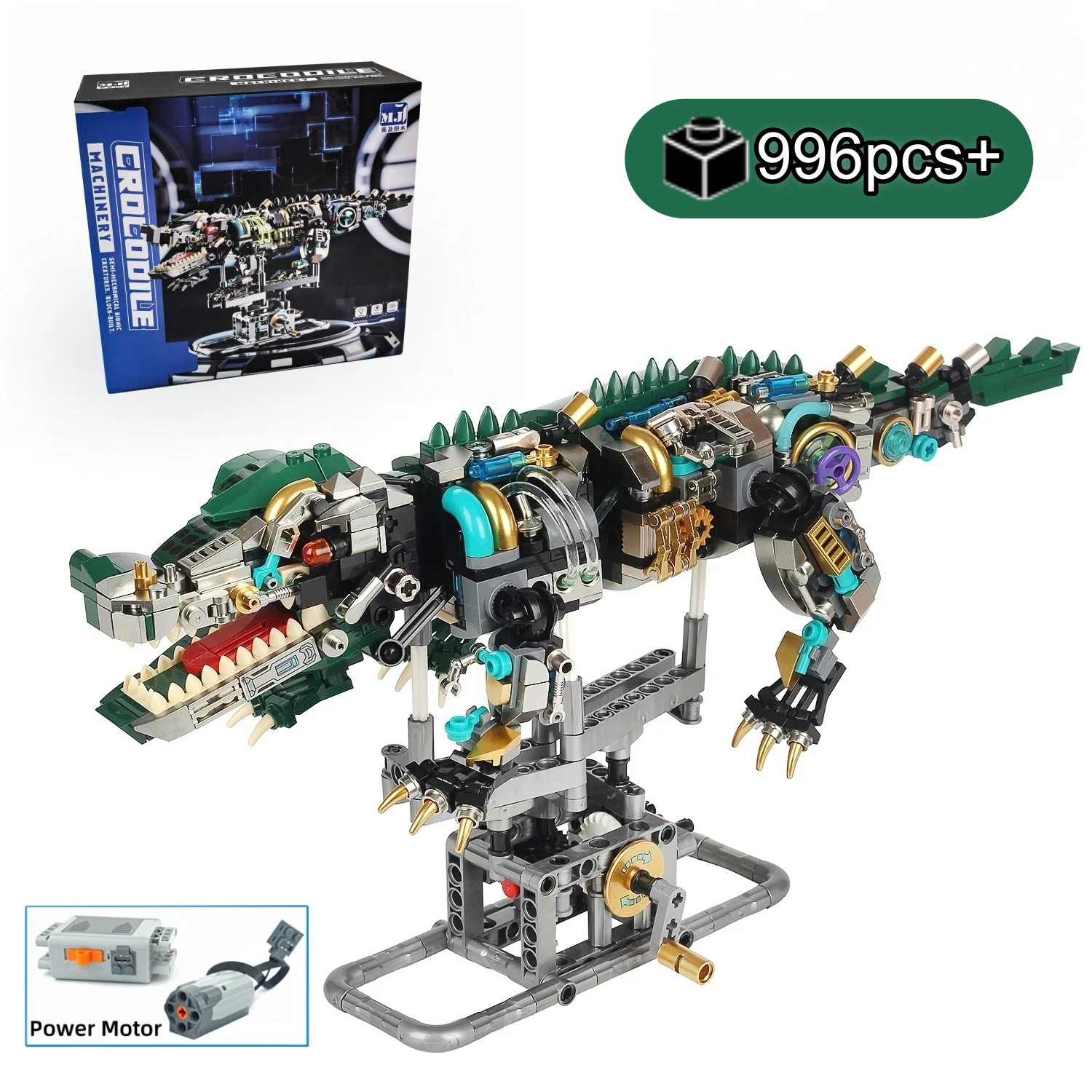 MOC Mechanical Crocodile Building Sets Animals Building Blocks Model With Display Stand And Power Motor birthday Gift for Kids
MOC Mechanical Crocodile Building Sets Animals Building Blocks Model With Display Stand And Power Motor birthday Gift for Kids