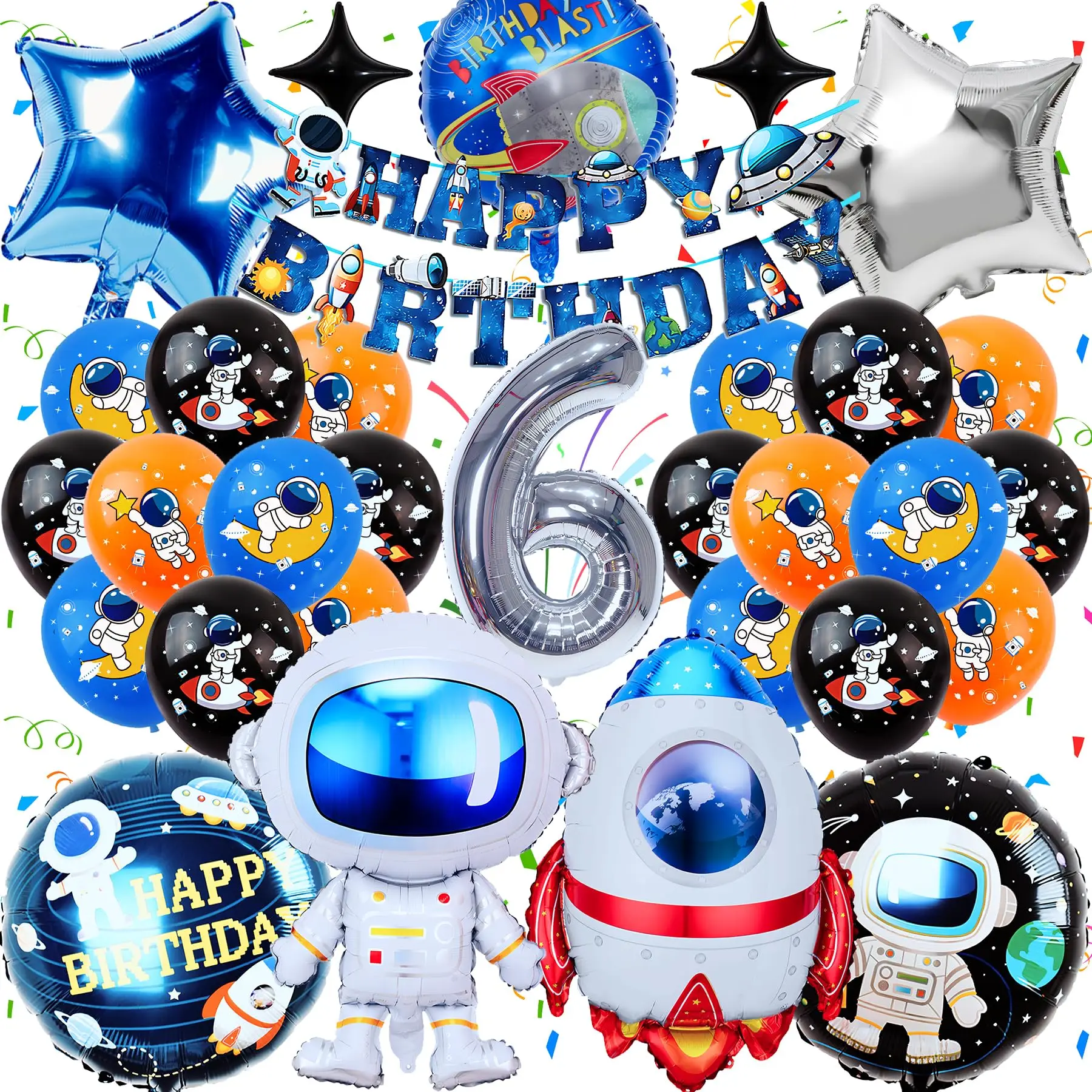 Space Birthday Party Decorations Set, 30 Pieces with Astronaut Balloons, Rocket Ship, Banner, Star Foil Balloons (6 year old)
Space Birthday Party Decorations Set, 30 Pieces with Astronaut Balloons, Rocket Ship, Banner, Star Foil Balloons (6 year old)