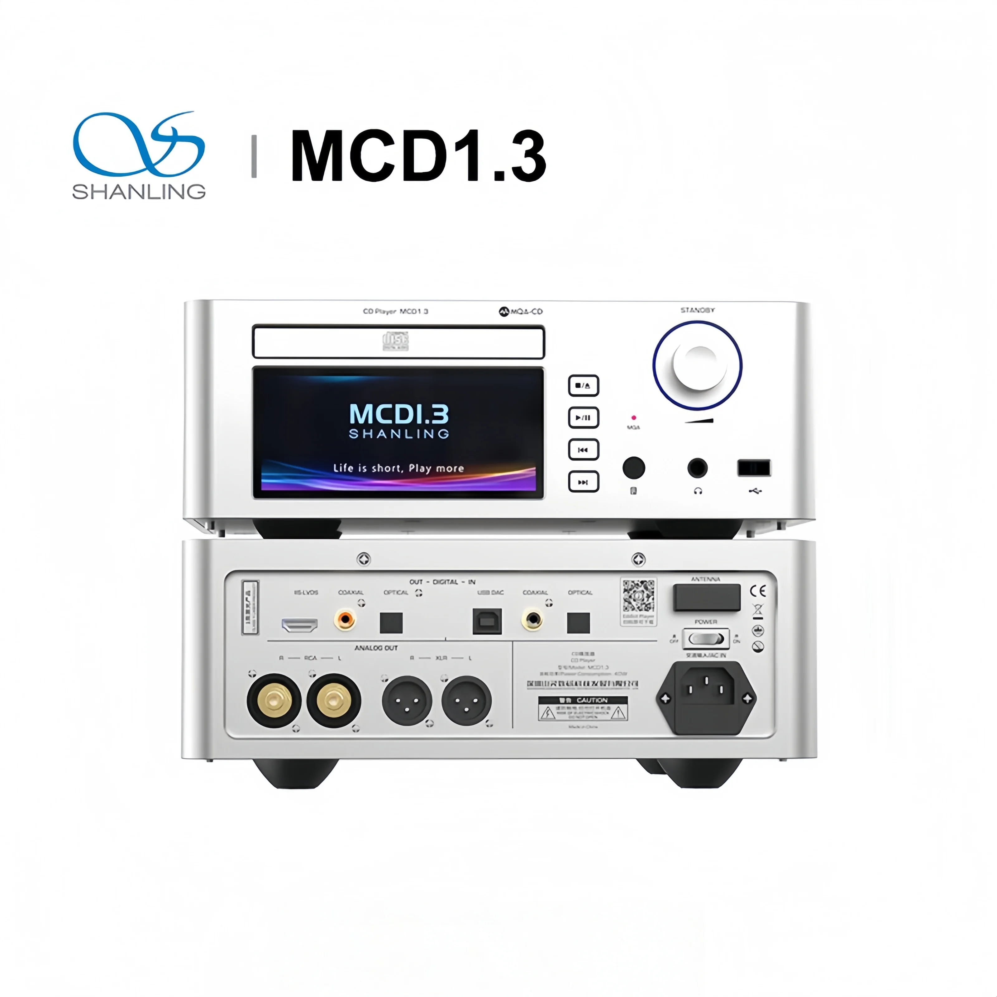 SHANLING MCD1.3 CD Player Digital Source with MQA-CD AK4499EX TPA6120 Bluetooth LDAC PCM768 DSD512 WiFi I2S XLR RCA Output
SHANLING MCD1.3 CD Player Digital Source with MQA-CD AK4499EX TPA6120 Bluetooth LDAC PCM768 DSD512 WiFi I2S XLR RCA Output
