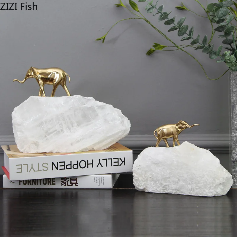 Golden Copper Elephant Crafts Crystal Base Creative Ornaments Desk Decoration Gold-plated Elephant Statue Room Aesthetic Decor
Golden Copper Elephant Crafts Crystal Base Creative Ornaments Desk Decoration Gold-plated Elephant Statue Room Aesthetic Decor