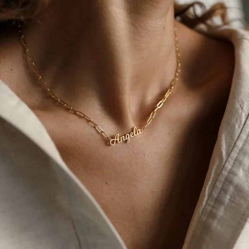 Custom Name Stainless Steel Necklace Personalized Stainless Steel Necklace Women Jewelry Pendant Paper Clip Chain Choker Gifts
Custom Name Stainless Steel Necklace Personalized Stainless Steel Necklace Women Jewelry Pendant Paper Clip Chain Choker Gifts