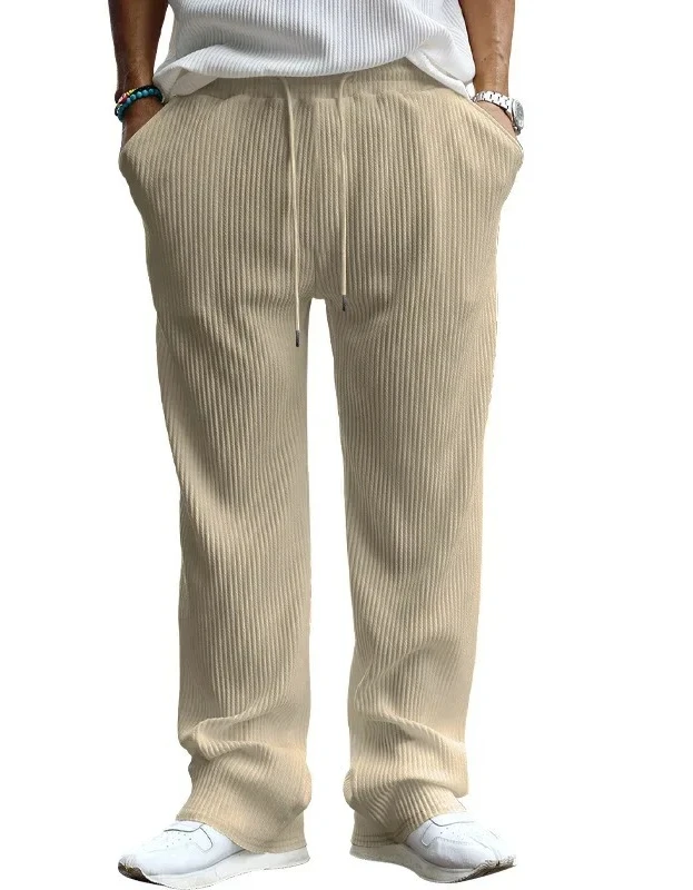 Spring and Autumn men's casual loose straight-cut pants with a high waist and wide legs, featuring a draping silhouette
Spring and Autumn men's casual loose straight-cut pants with a high waist and wide legs, featuring a draping silhouette