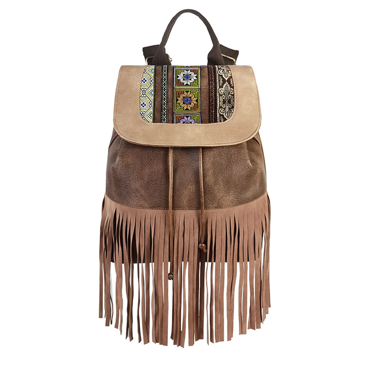 Bohemian PU Backpack Waterproof Retro Embroidery Tassel Design Fashion Travel Knapsack Vintage Style Shoulder Bag Portable
Bohemian PU Backpack Waterproof Retro Embroidery Tassel Design Fashion Travel Knapsack Vintage Style Shoulder Bag Portable