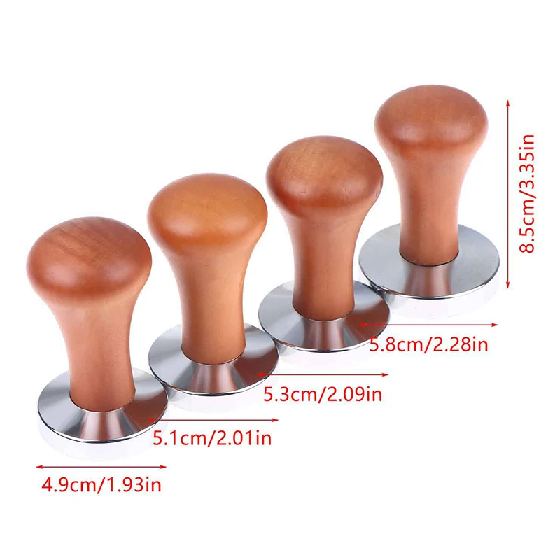 New 49/51/53/58MM Wood Coffee Tamper Internal Spring Balanced Force Coffee Hammer Stainless Steel Base Barista Tools
New 49/51/53/58MM Wood Coffee Tamper Internal Spring Balanced Force Coffee Hammer Stainless Steel Base Barista Tools